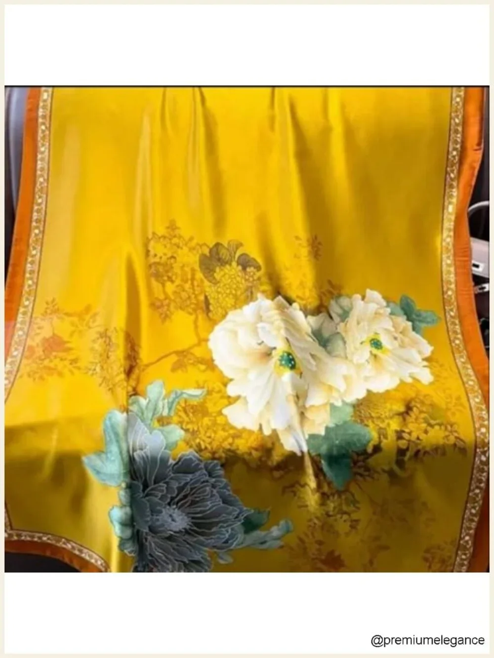 Silk Feeling Floral Scarf Lightweight Long Satin Shawl Wrap for Women Dressy
